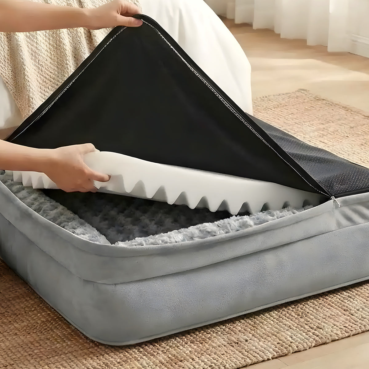 Lit orthopédique XXL gris clair pour chien jusqu'à 50 kg