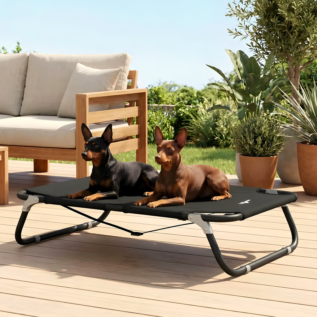 Lit pliant imperméable pour petit chien, gris ou noir