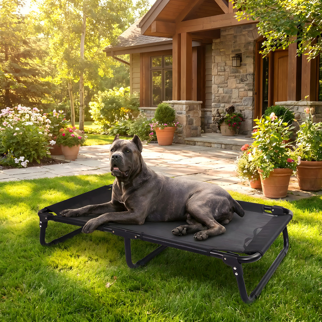 Lit pliant surélevé en textilène pour chien, 4 tailles