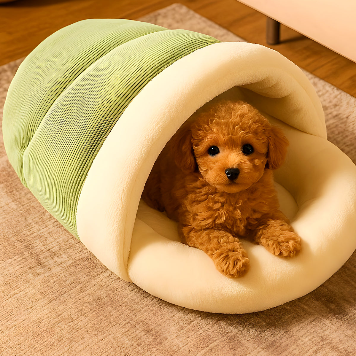 Lit semi-fermé avec couverture pour petit chien