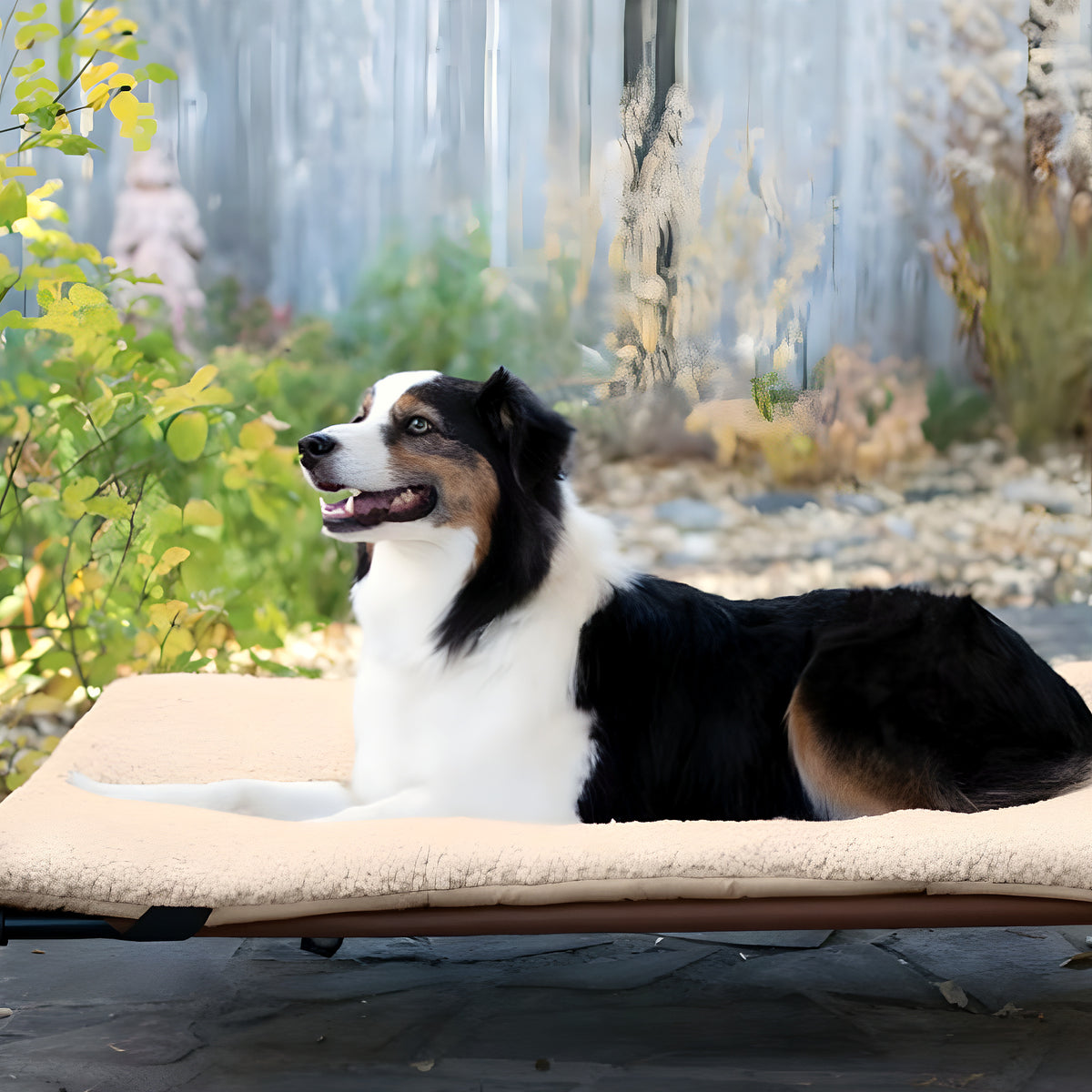 Lit surélevé en acier et tissu pour chien, S à L