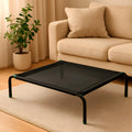 Lit surélevé hamac noir avec coussin Confort+