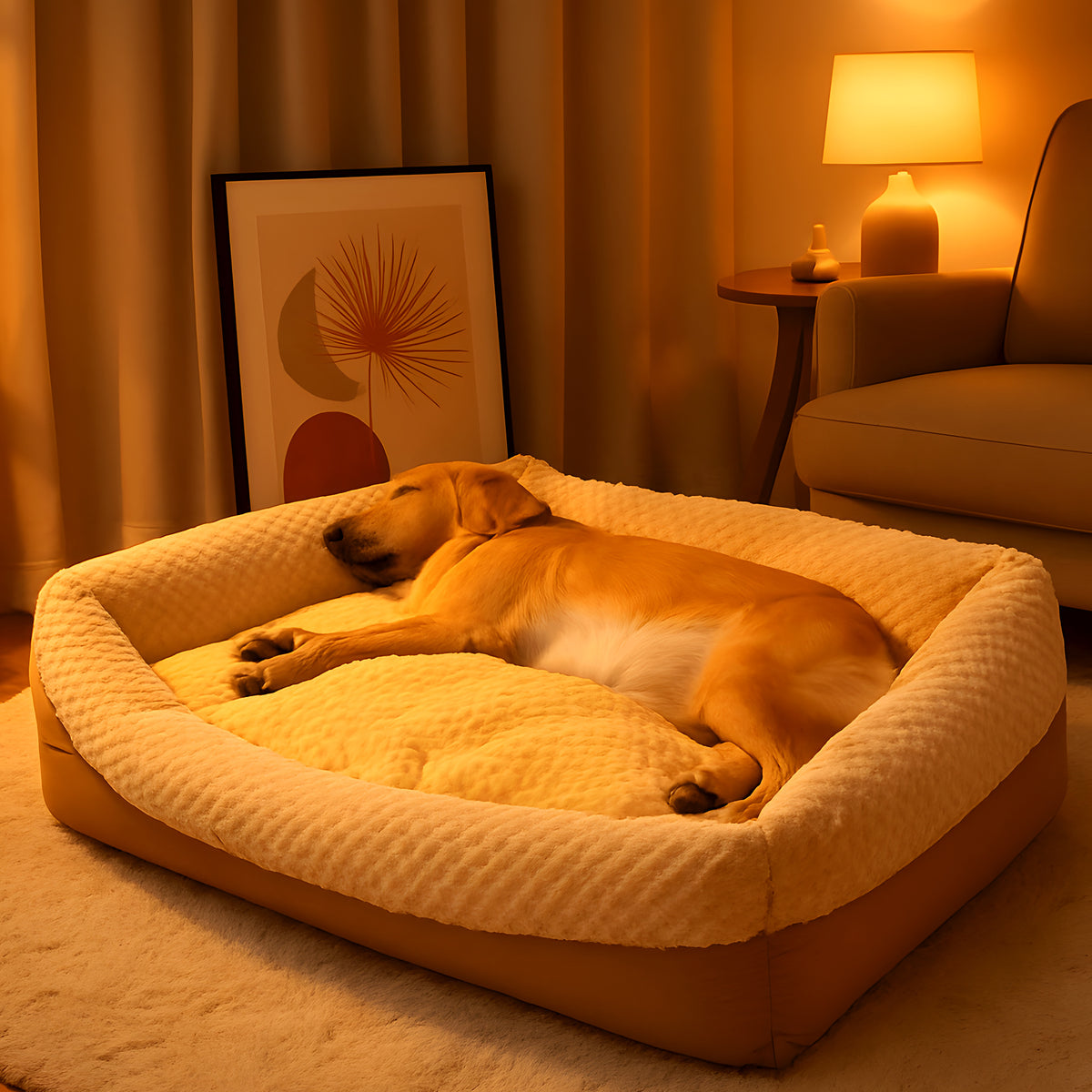 Lit XXL 100 % coton haute densité pour grand chien