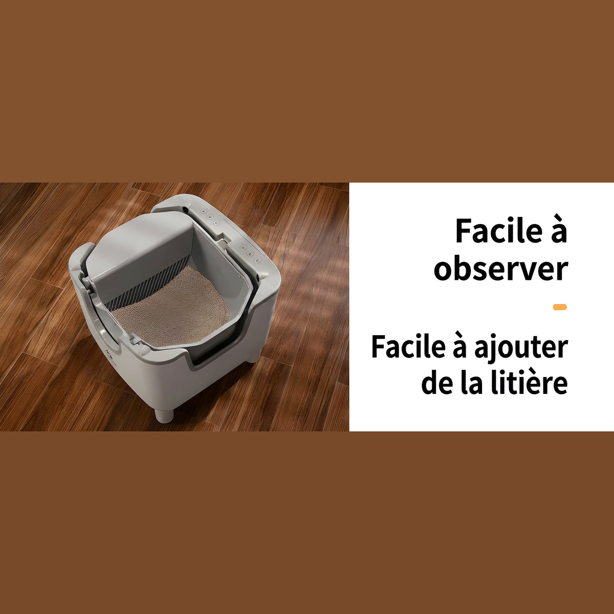 Litière autonettoyante ouverte