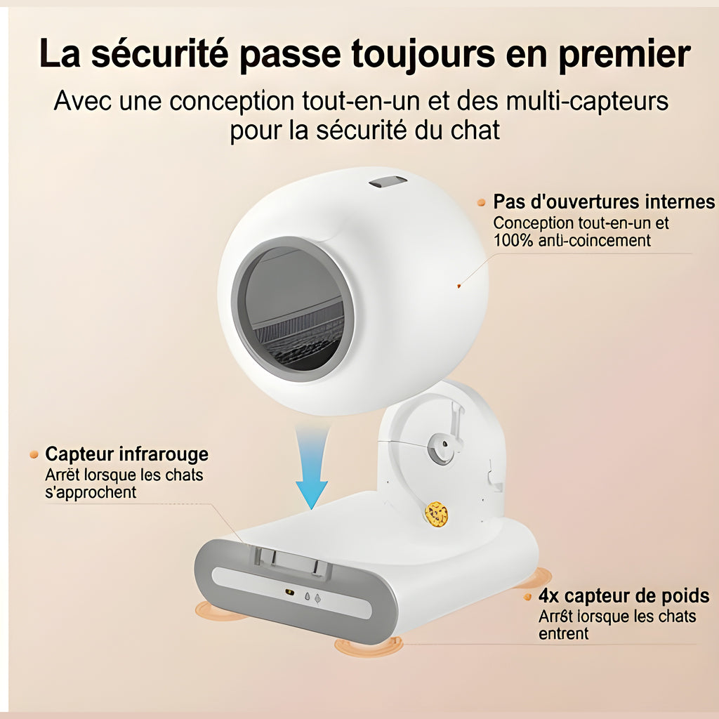 Litière autonettoyante WiFi 65L