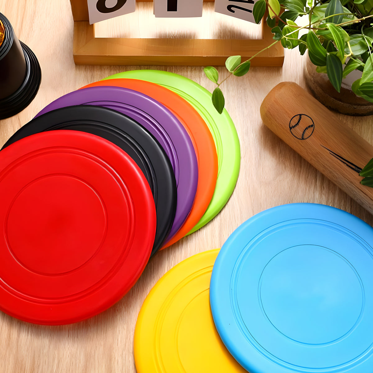 Lot de 2 frisbees en caoutchouc Ø17,8 cm pour chien