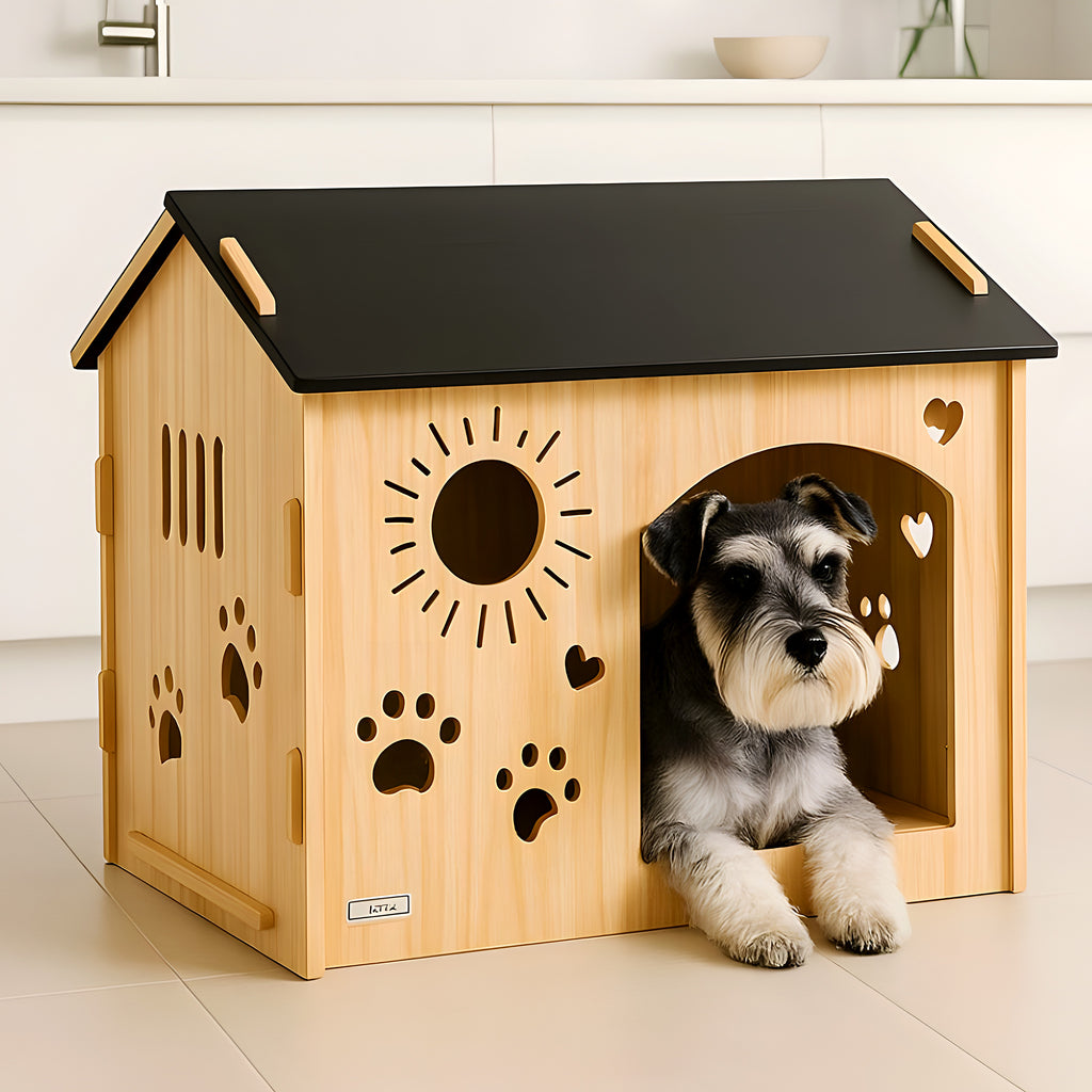 Maison cottage en chêne naturel pour chien