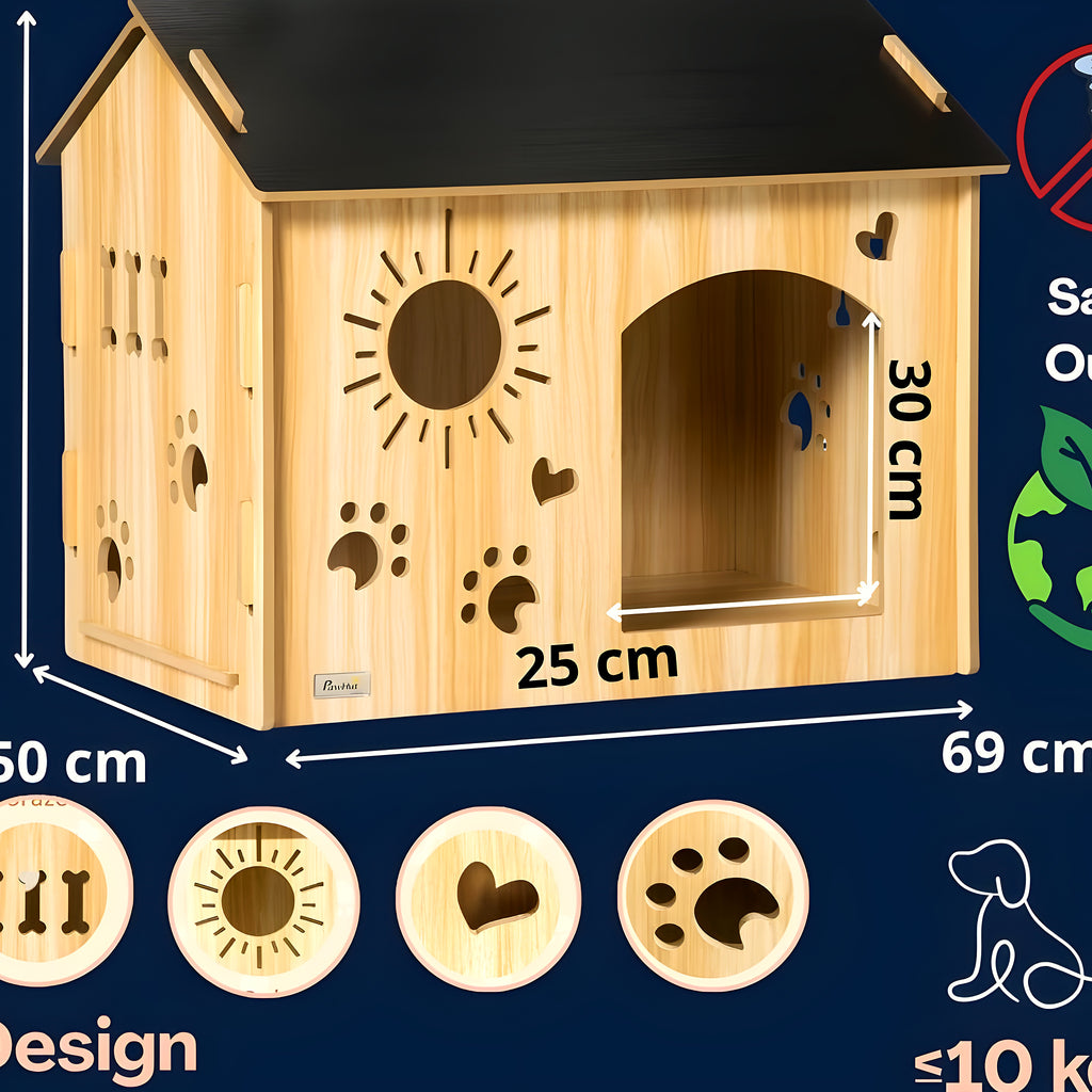 Maison cottage en chêne naturel pour chien