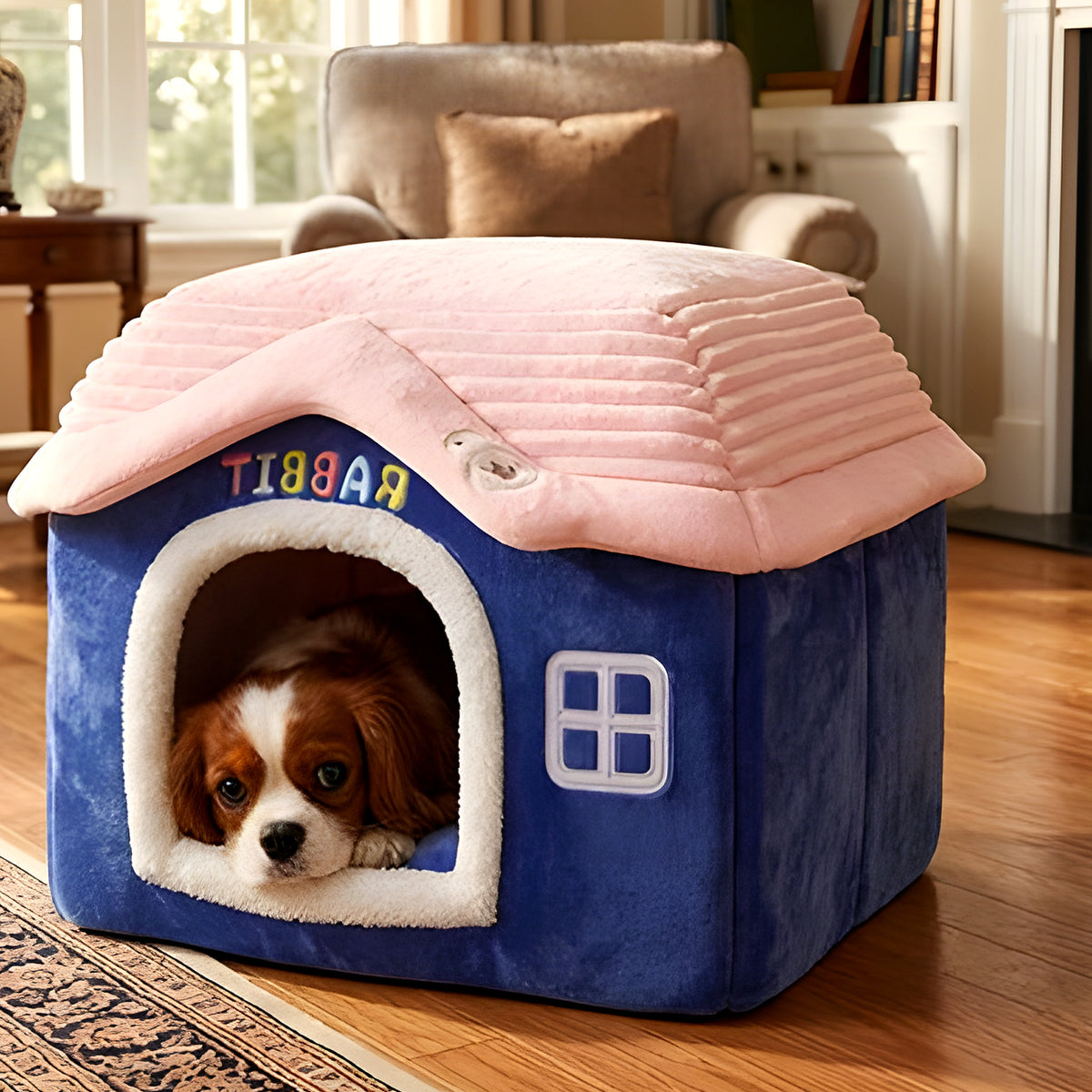 Maison d'intérieur en velours pour mini chien