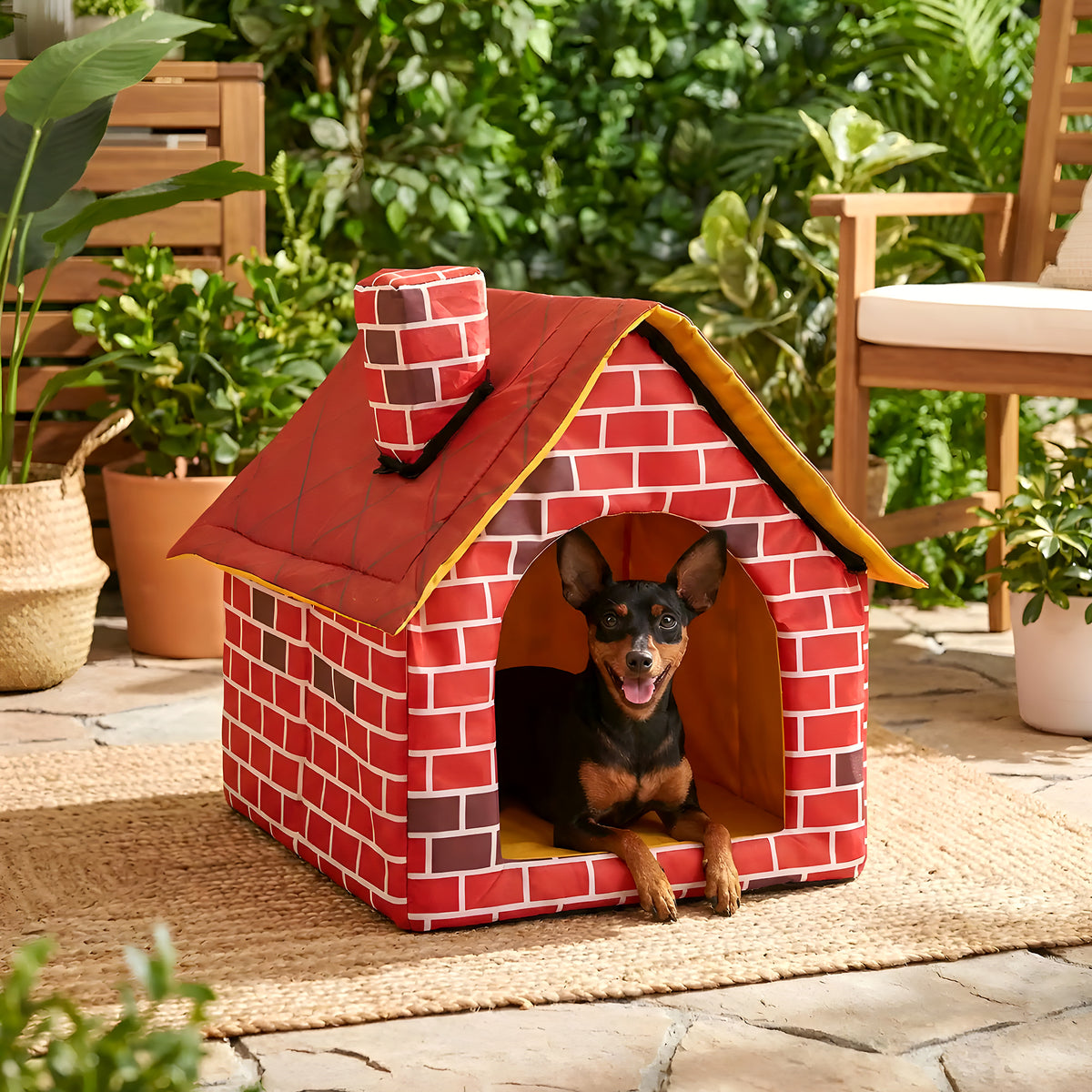 Maison design brique pour mini chien
