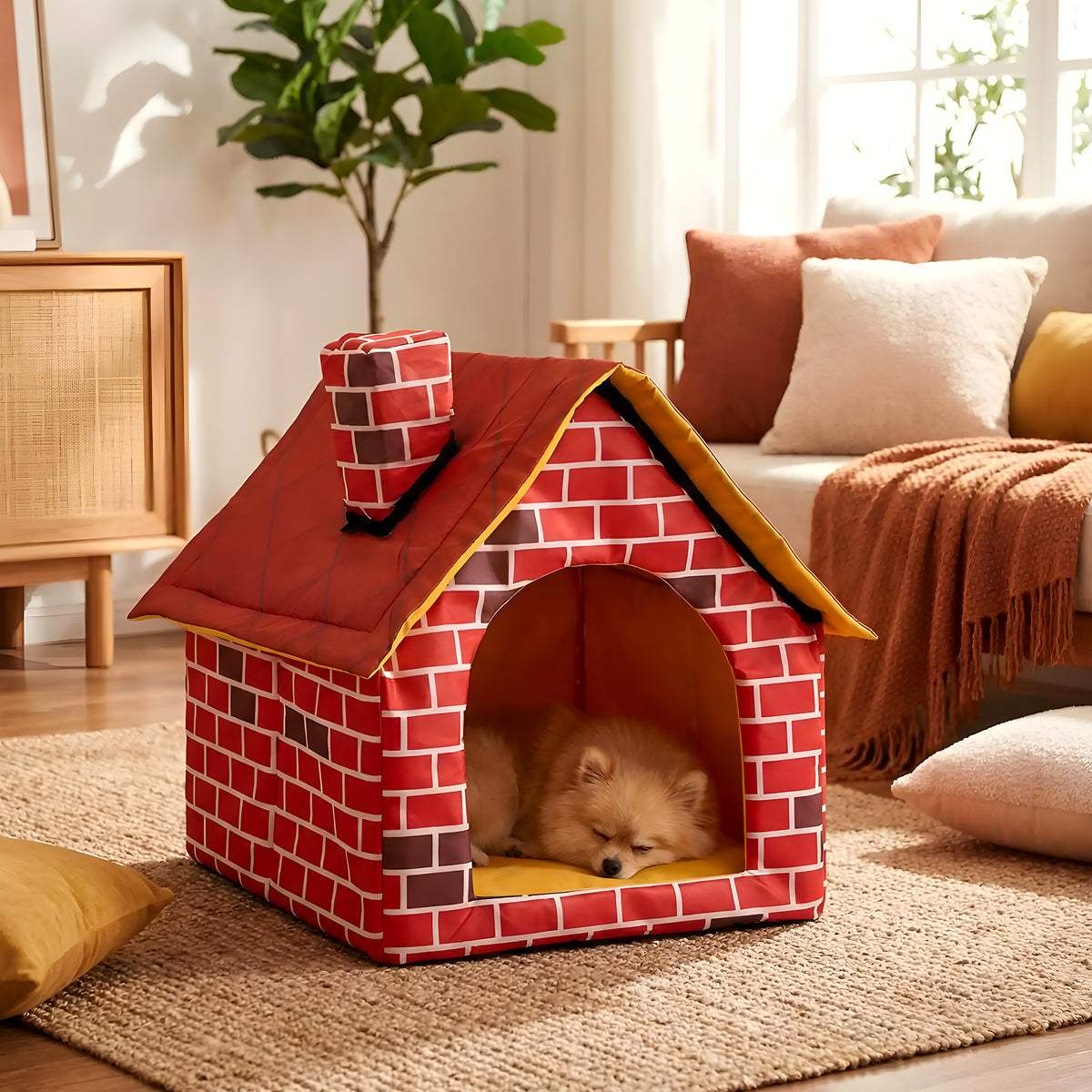 Maison design brique pour mini chien