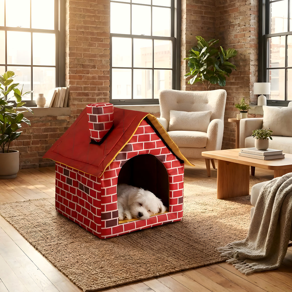 Maison design brique pour mini chien