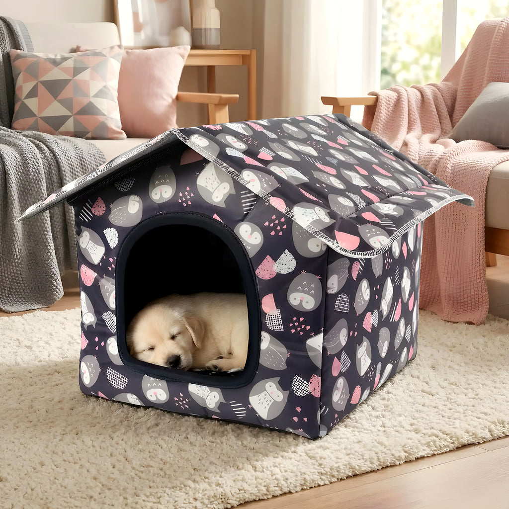Maison imperméable en Oxford et velours pour mini chien