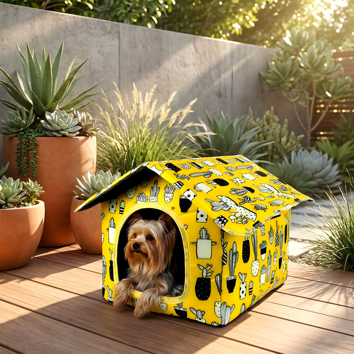 Maison imperméable en Oxford et velours pour mini chien
