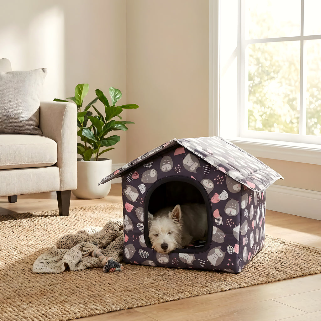 Maison imperméable en Oxford et velours pour mini chien