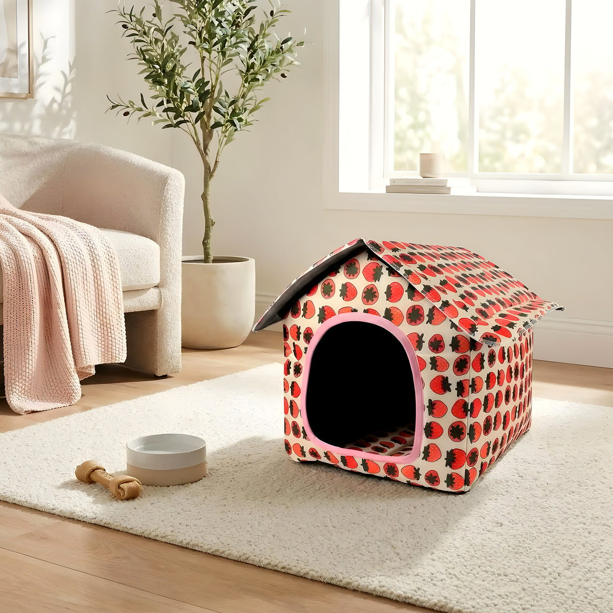 Maison imperméable en Oxford et velours pour mini chien