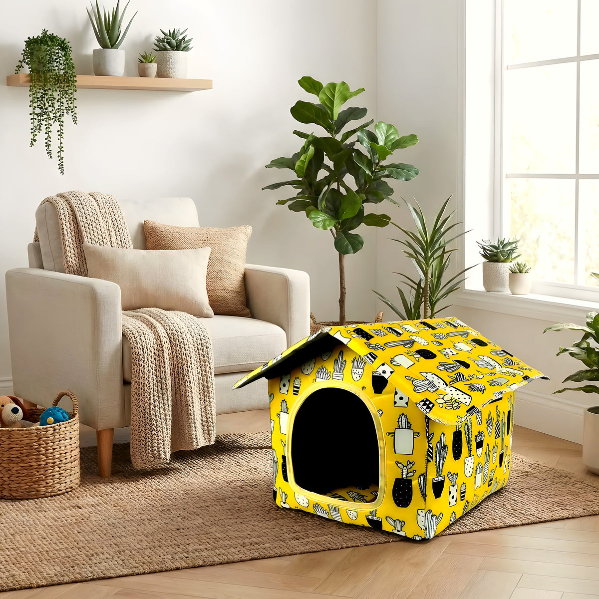 Maison imperméable en Oxford et velours pour mini chien