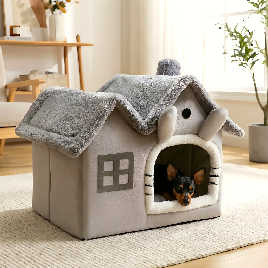 Maison pliable en velours à mur 360° pour petit chien