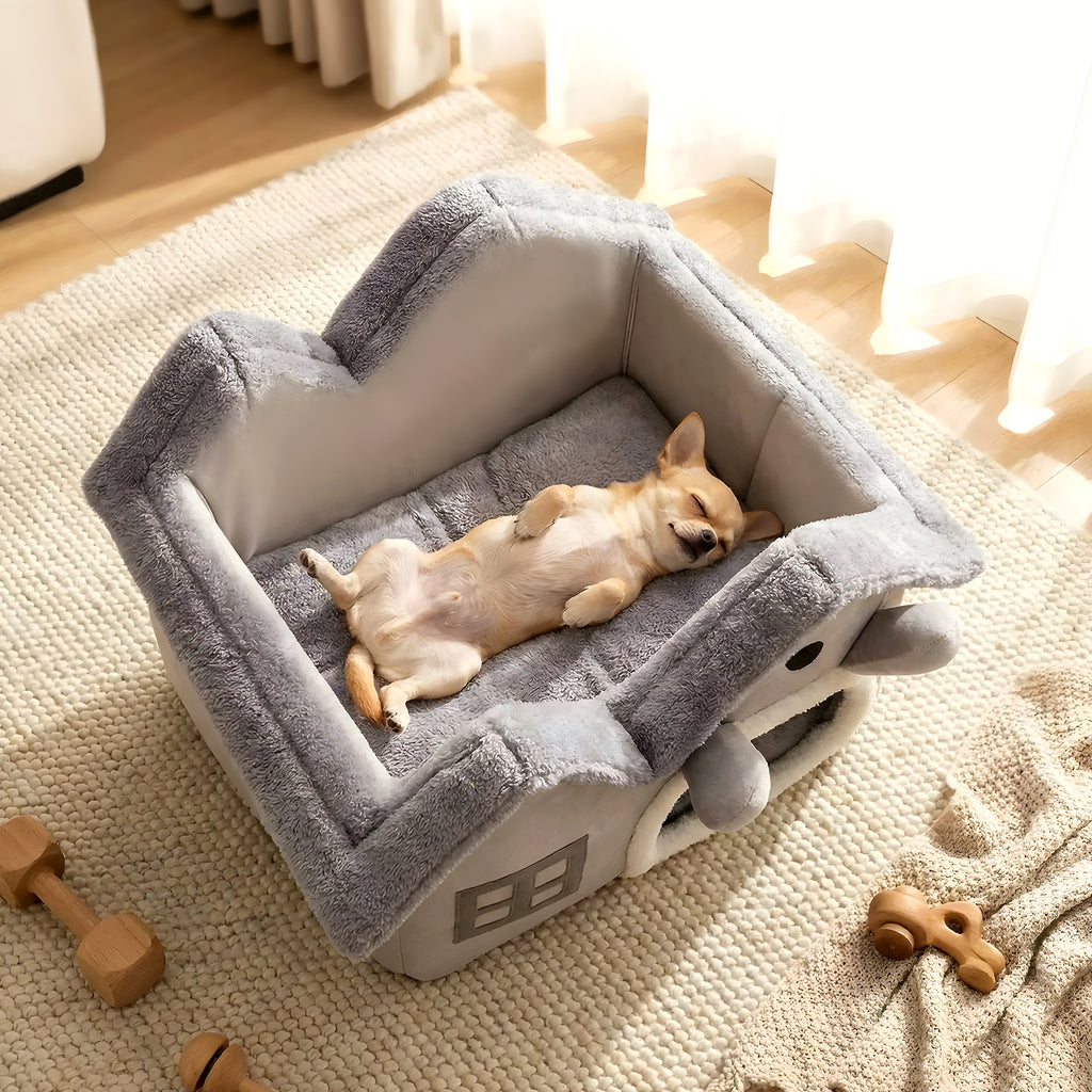 Maison pliable en velours à mur 360° pour petit chien