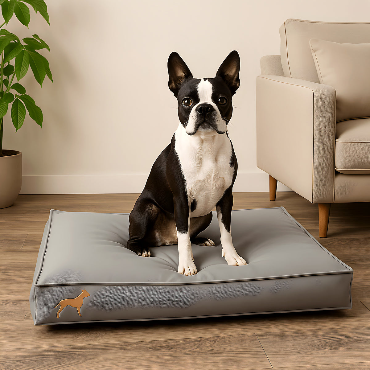 Matelas imperméable en simili cuir pour chien