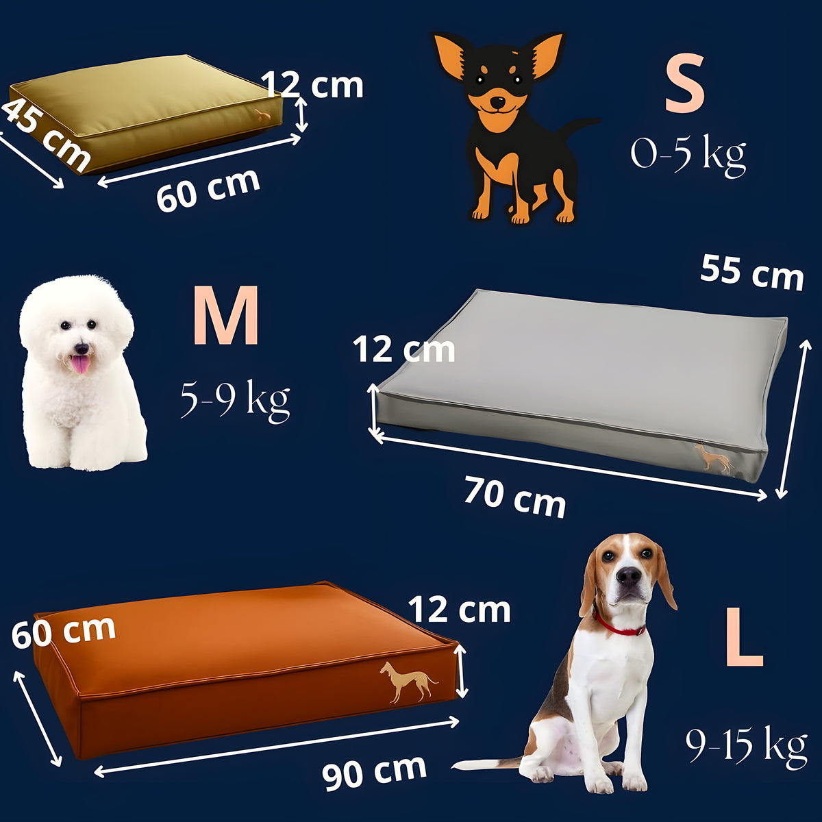 Matelas imperméable en simili cuir pour chien
