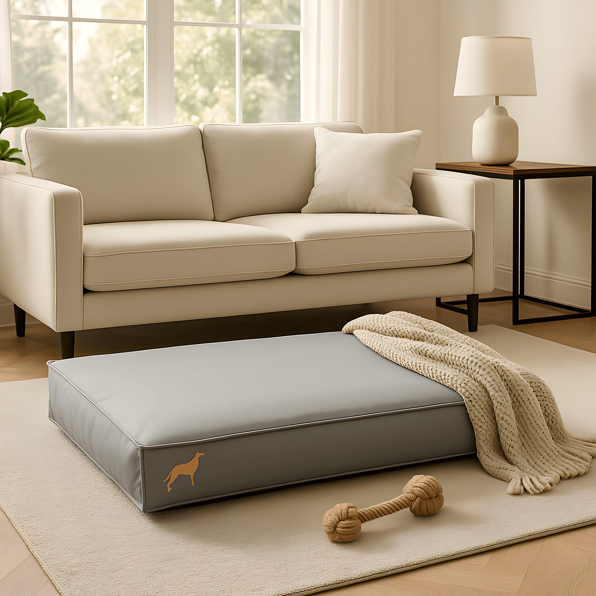 Matelas imperméable en simili cuir pour chien