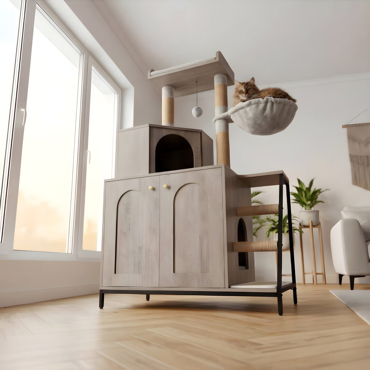 Meuble arbre à chat 4-en-1