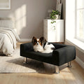 Mini canapé design noir en velours pour petit chien