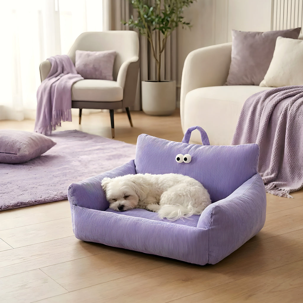Mini canapé-lit en lin pour petit chien, 3 coloris