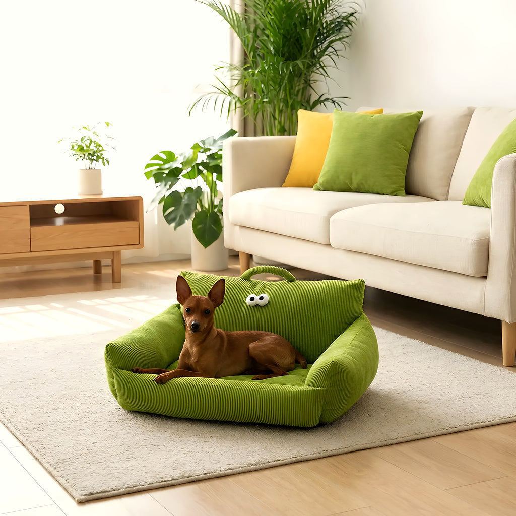 Mini canapé-lit en lin pour petit chien, 3 coloris