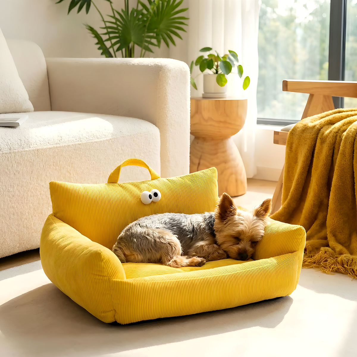 Mini canapé-lit en lin pour petit chien, 3 coloris