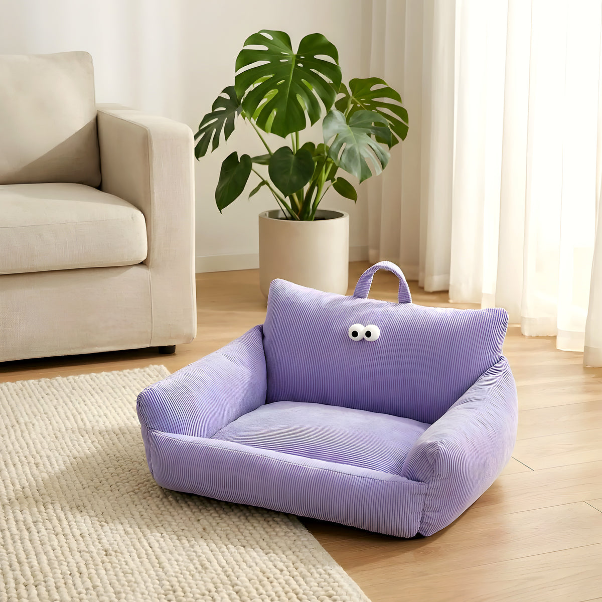 Mini canapé-lit en lin pour petit chien, 3 coloris