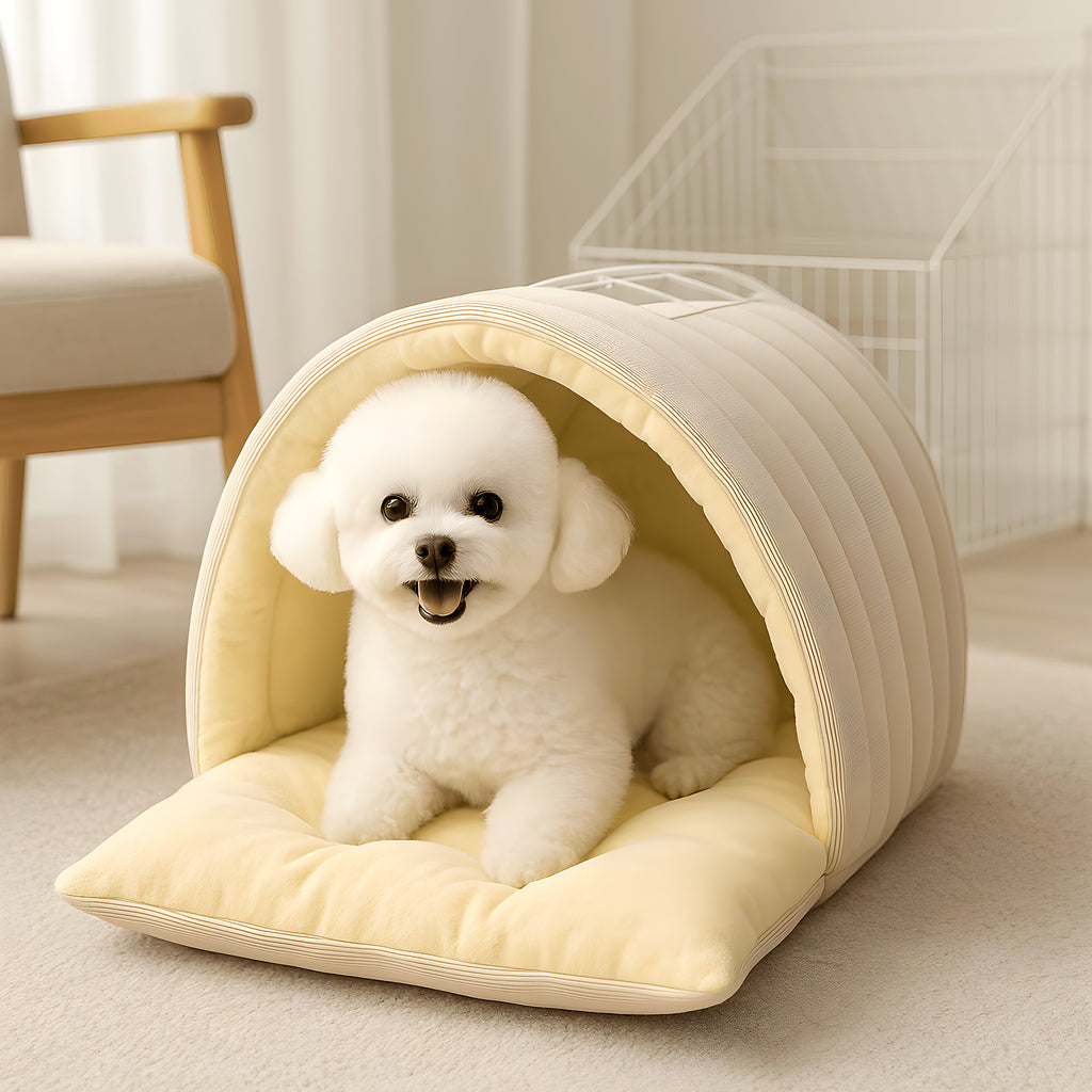 Mini niche en coton isolante pour petit chien