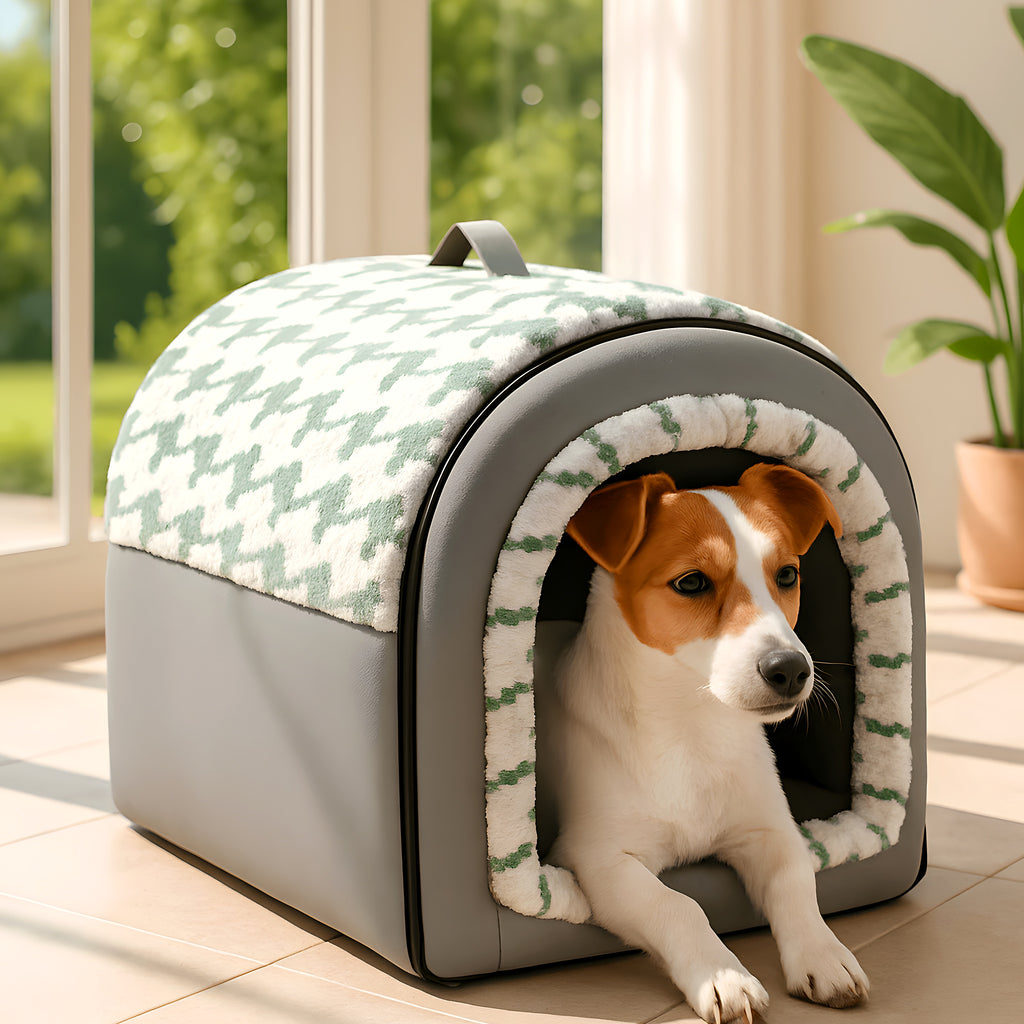 Niche 2-en-1 à mousse à mémoire de forme pour petit chien