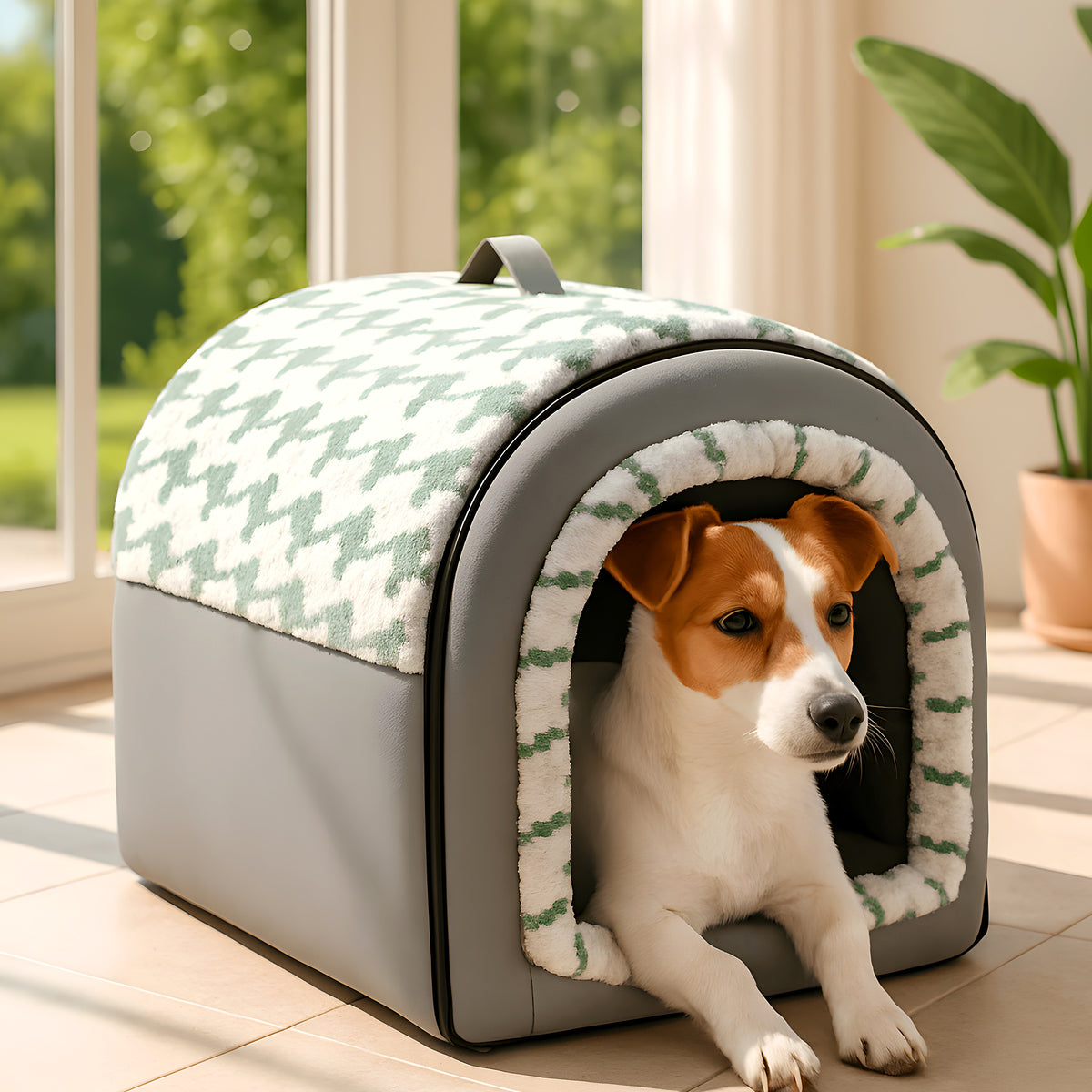 Niche 2-en-1 à mousse à mémoire de forme pour petit chien