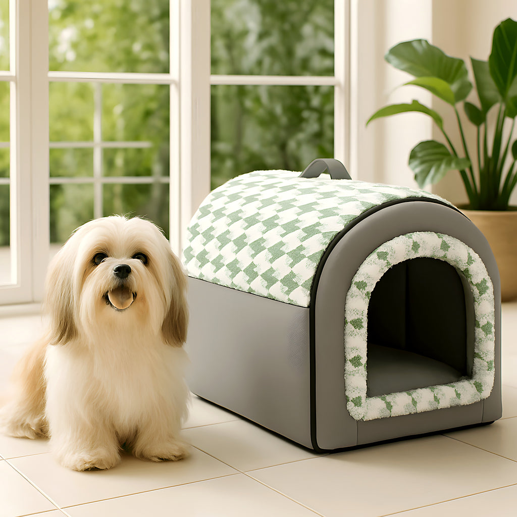 Niche 2-en-1 à mousse à mémoire de forme pour petit chien