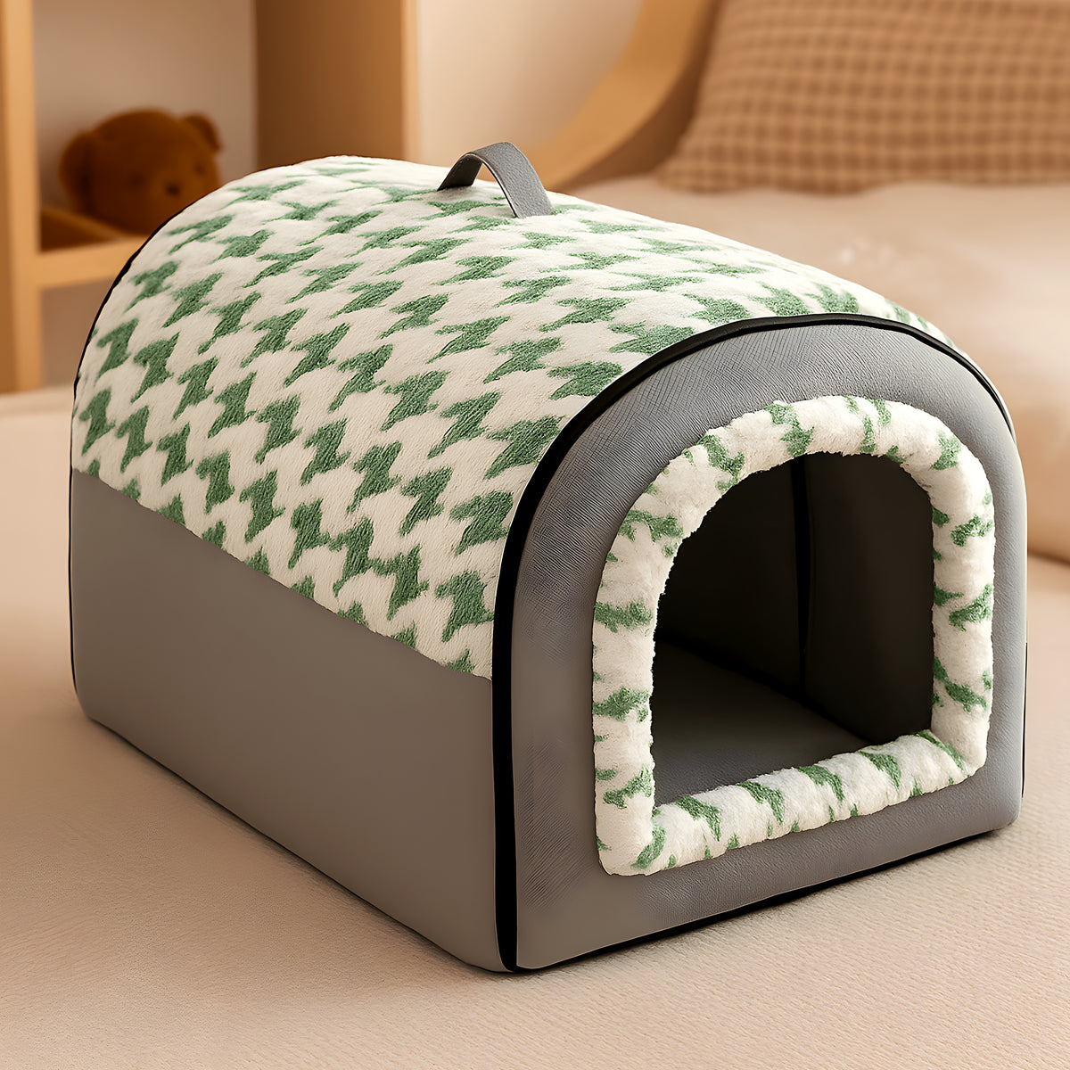 Niche 2-en-1 à mousse à mémoire de forme pour petit chien
