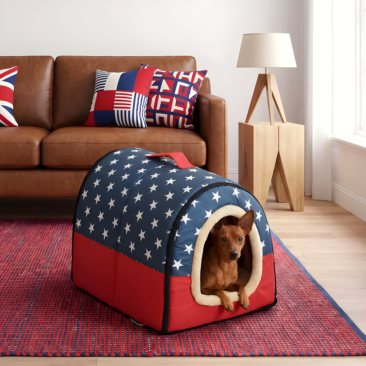 Niche 2-en-1 pour petit chien, cabane ou panier