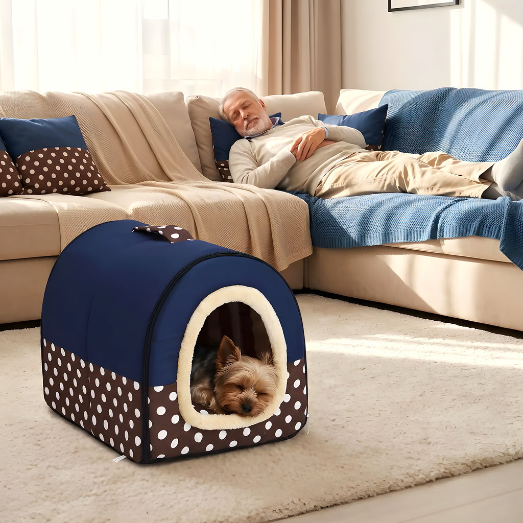 Niche 2-en-1 pour petit chien, cabane ou panier