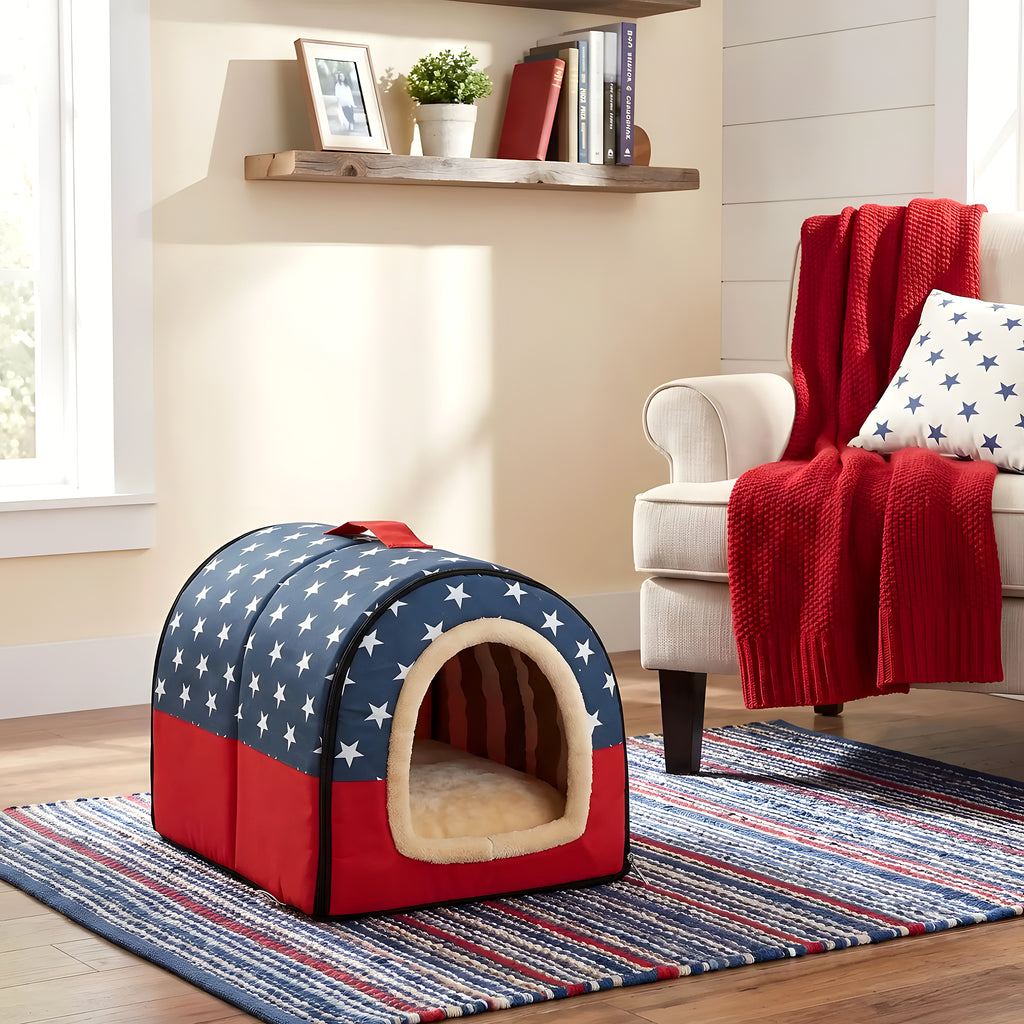 Niche 2-en-1 pour petit chien, cabane ou panier