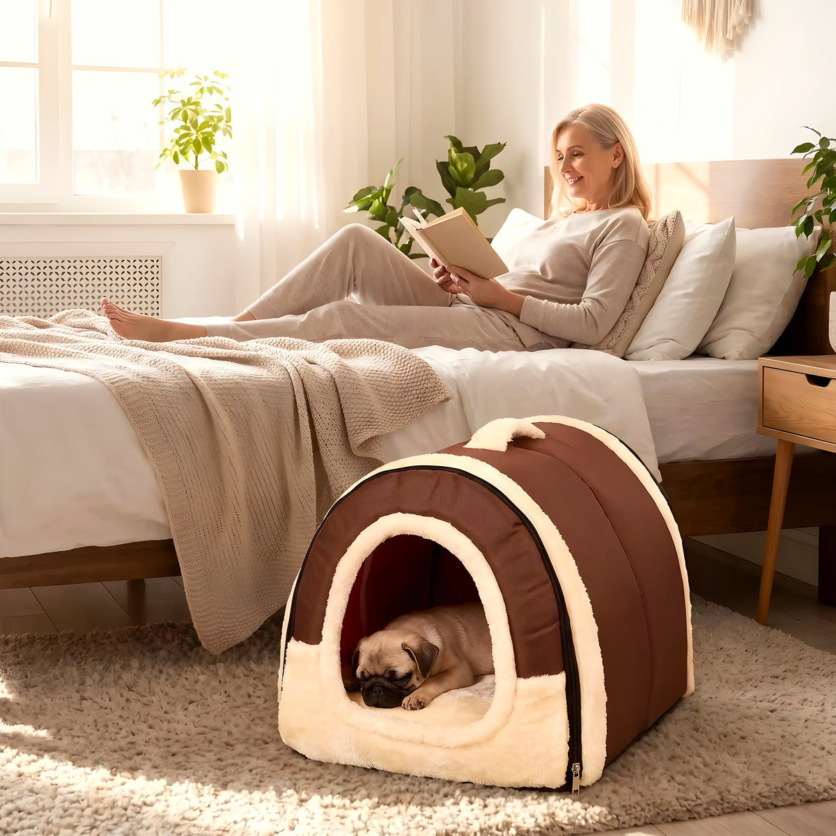 Niche anti-stress pour chiot, 2 modèles 2 tailles