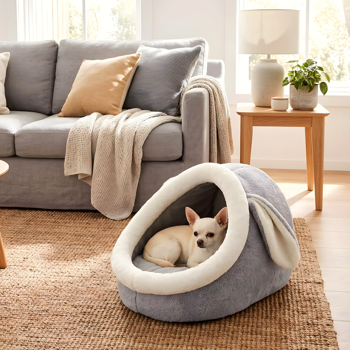 Niche anti-stress pour petit chien, forme arche