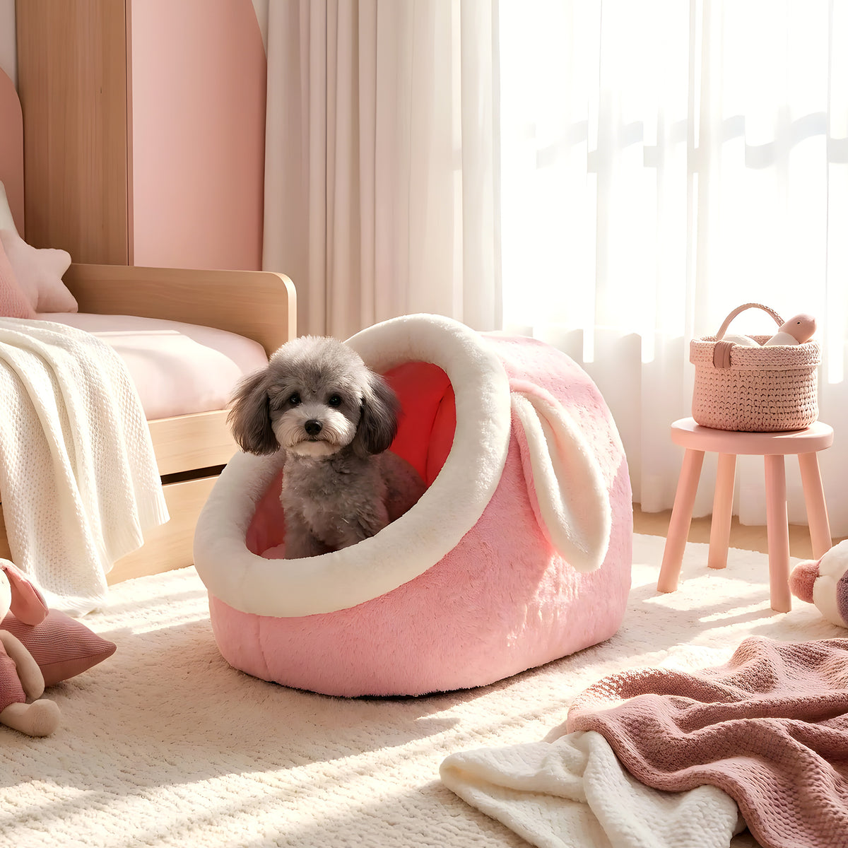 Niche anti-stress pour petit chien, forme arche