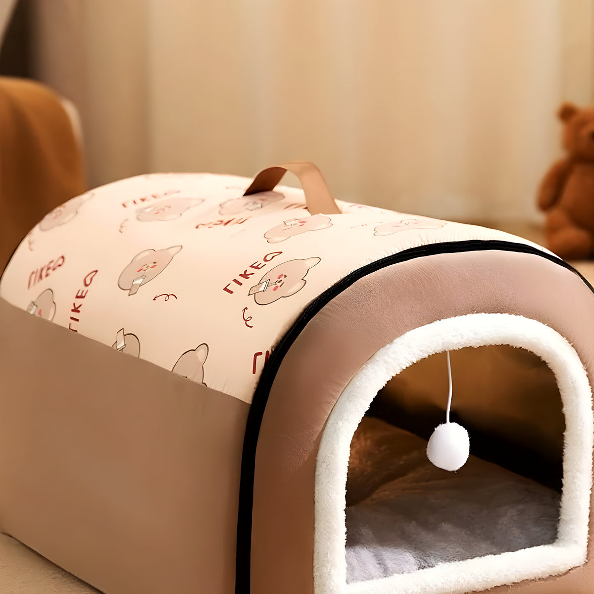 Niche cocon isolante à mémoire de forme pour chien, S à XL