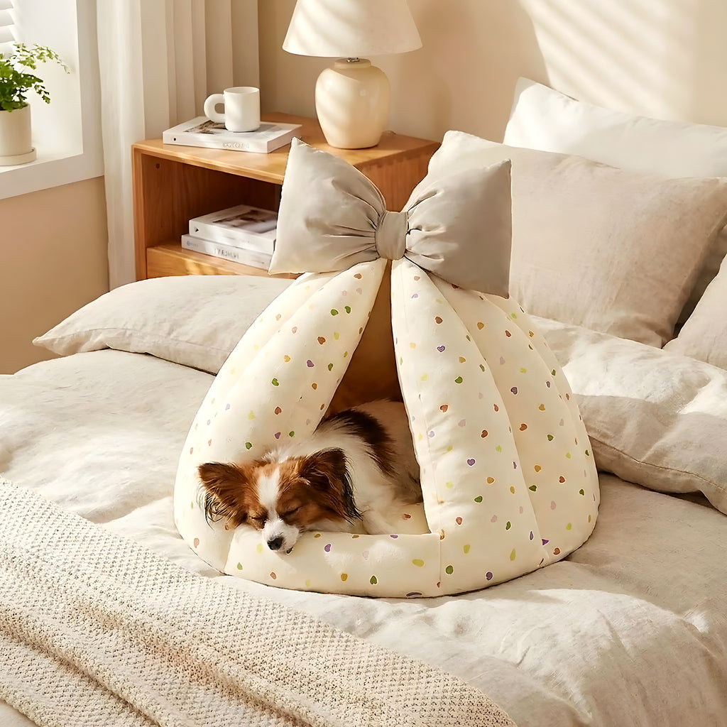 Niche d'intérieur en coton avec coussin, beige ou bleu