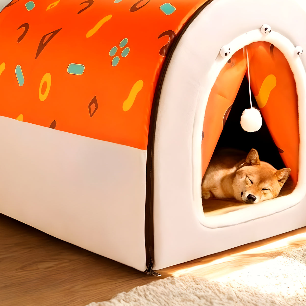 Niche d'intérieur pliable 2 en 1 pour chien, S à XL