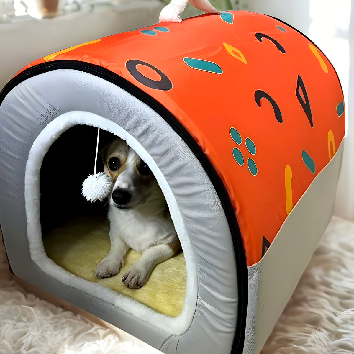 Niche d'intérieur pliable 2 en 1 pour chien, S à XL