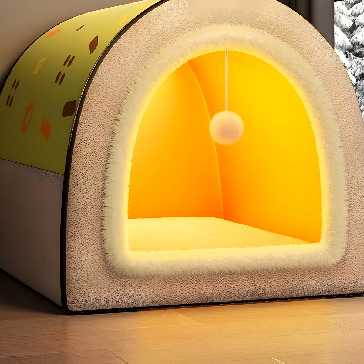 Niche d'intérieur pliable 2 en 1 pour chien, S à XL