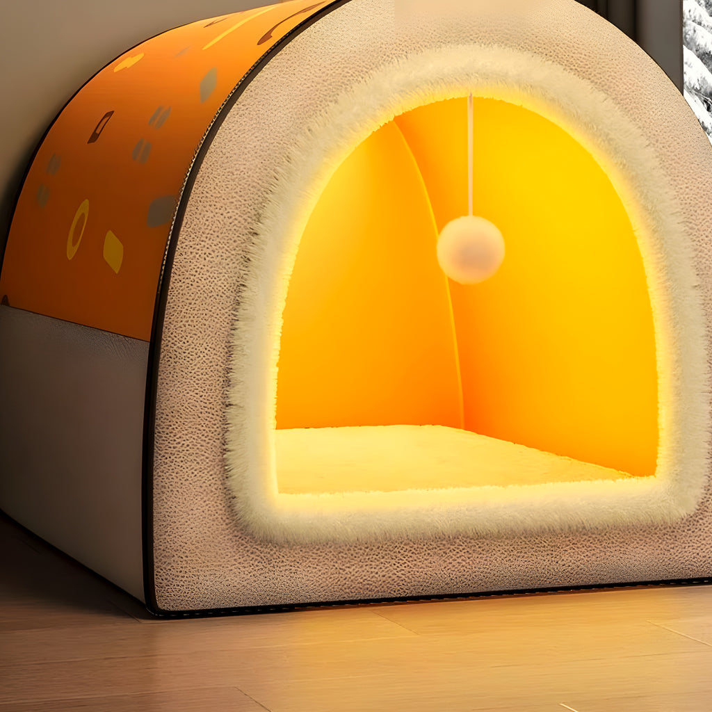 Niche d'intérieur pliable 2 en 1 pour chien, S à XL