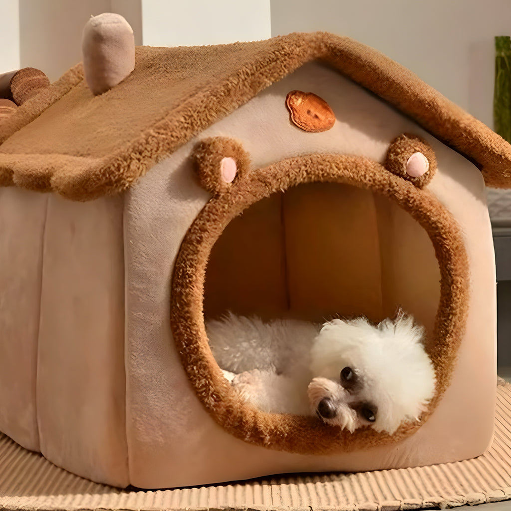 Niche d'intérieur pliable en polaire pour chiot jusqu'à 4 kg